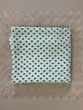 HB Hudson Baby Green White Polka Dots Swaddle Blanket Muslin Cotton